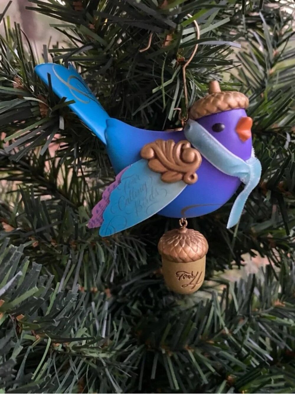 Hallmark 2014 4 Four Calling Birds 12 Days of Christmas bird ornament